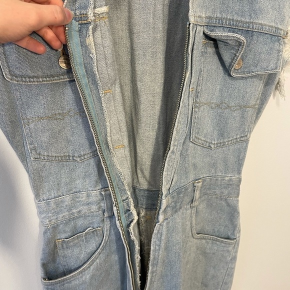 Vintage Denim Distressed Romper - Picture 4 of 13